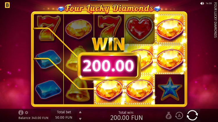 Four Lucky Diamonds slot machine gameplay